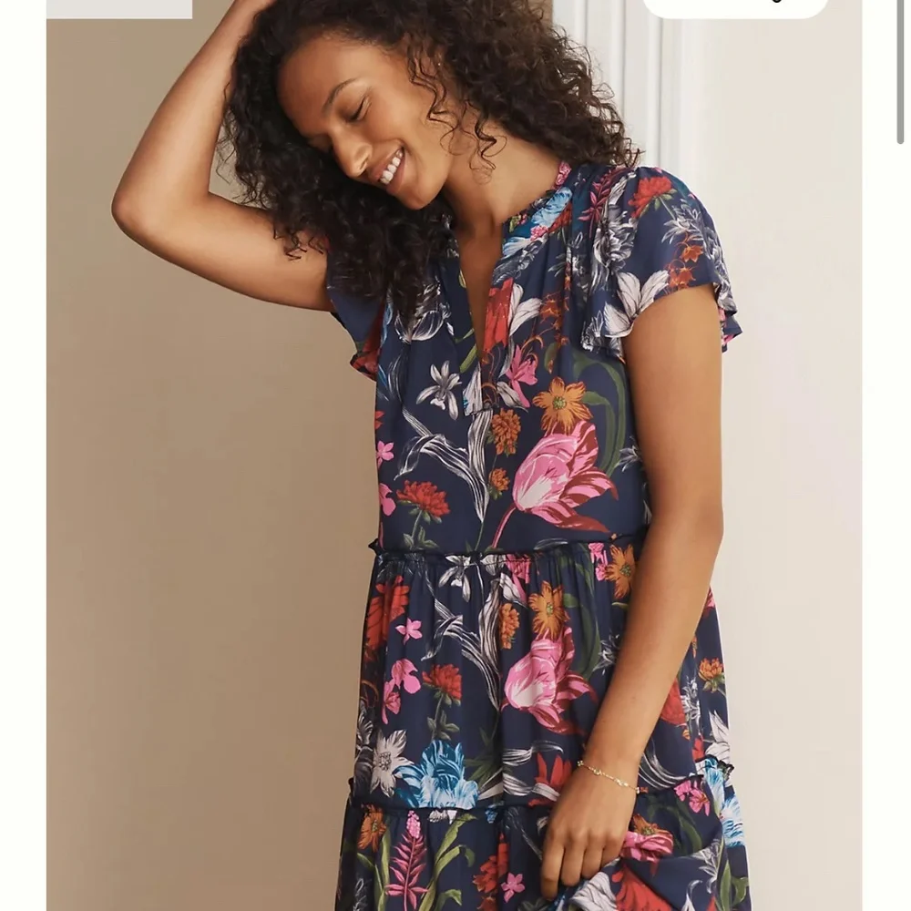 By Anthropologie Ruffle Sleeve Dress - Picture 2 of 6